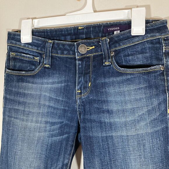 VIGOSS Jeans Womens 7/8 (30x30.5) Blue Bootcut Denim Western Low Rise 90s Y2K - Picture 4 of 10